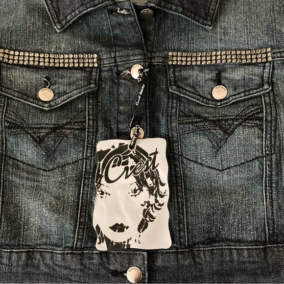 Crest Cropped Denim Jean Jacket | NWT - Picture 9 of 11